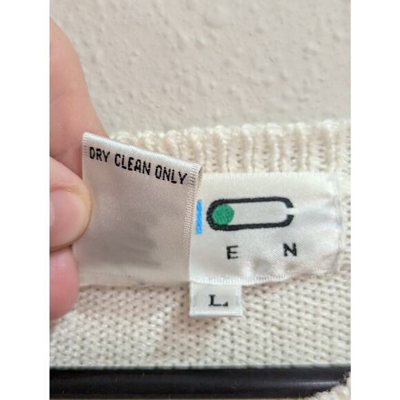 Vintage nautical themed sweater w/sail boat stitch & applique by Eric Steven, L - Picture 4 of 9